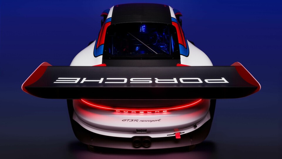 The designer’s favourite view of the new GT3 R Rennsport 20230907-PorscheGT3RR_RearHigh