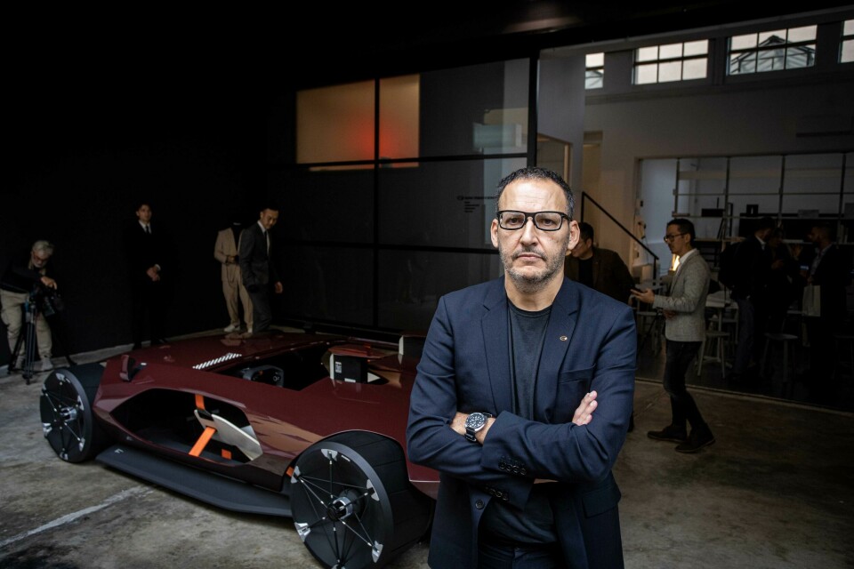 Stephane Janin with the Barchetta concept Stephane