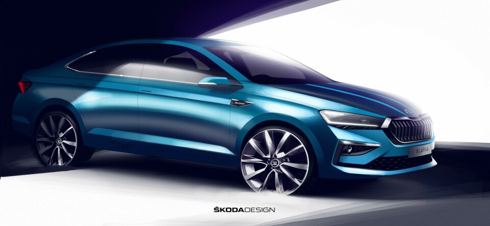Skoda unveils sketches of Slavia saloon Skoda Slavia 1