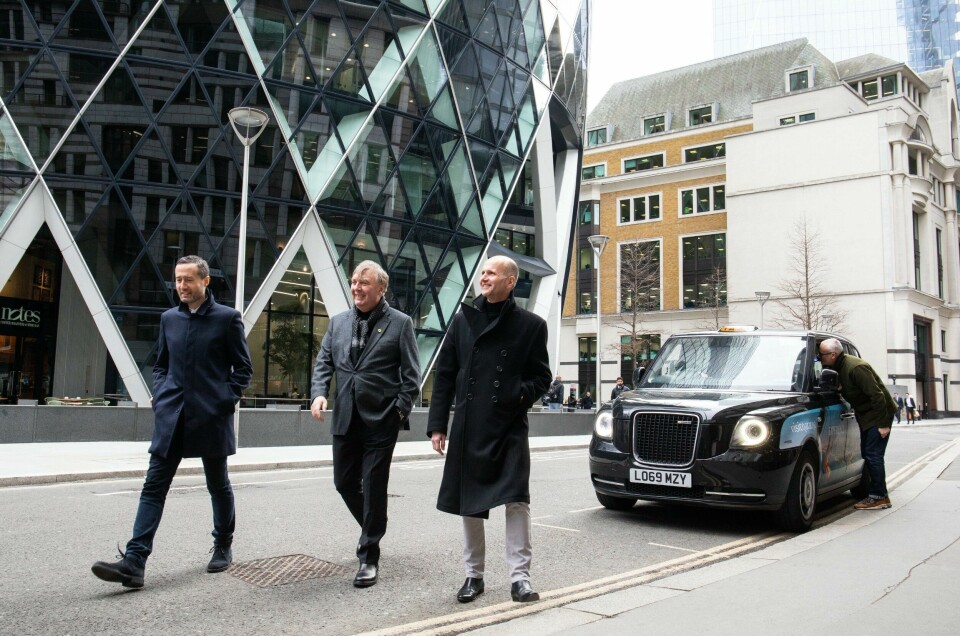 Peter Horbury pictured in London with Ben Payne and Russell Carr (2022) Peter H with Ben Payne and Russel Carr Lotus Group w Guy B cameo
