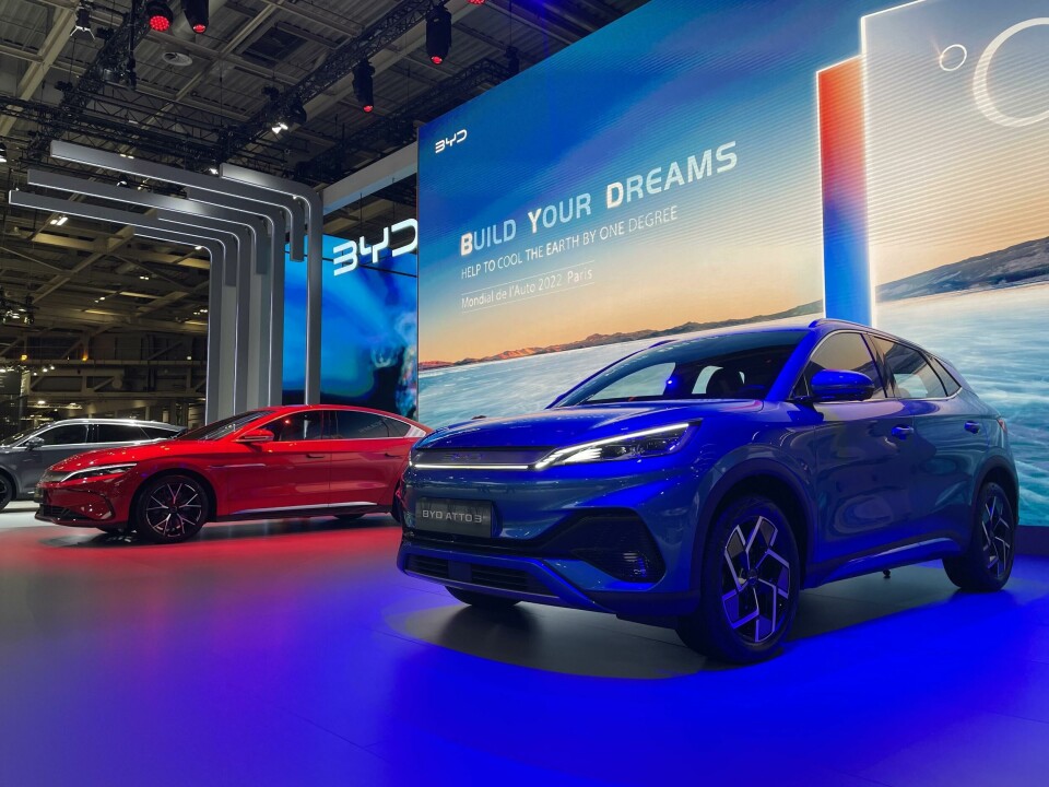 2022 BYD Han & Atto3 at the Paris Auto show 2022 BYD Han & Atto3 - ext F3Q L Paris show
