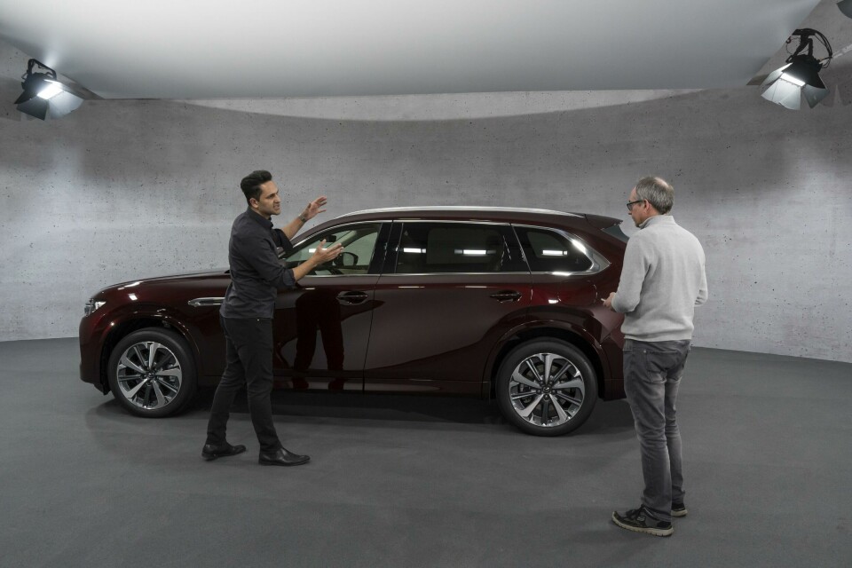 Mazda’s Bahram Partaw (left) with Mark Smyth and the CX-80 Mazda CX-80 and Mark Smyth7M7716