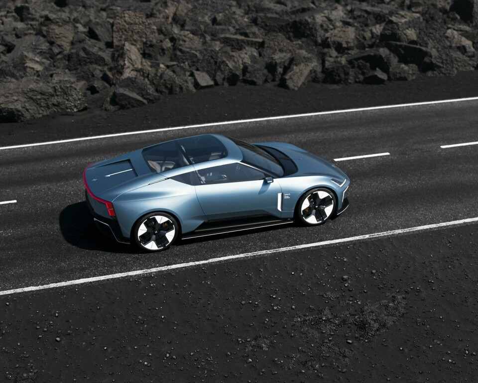 Various concepts and production-ready sports cars are going EV Polestar O2 concept - ext side (plan closed)