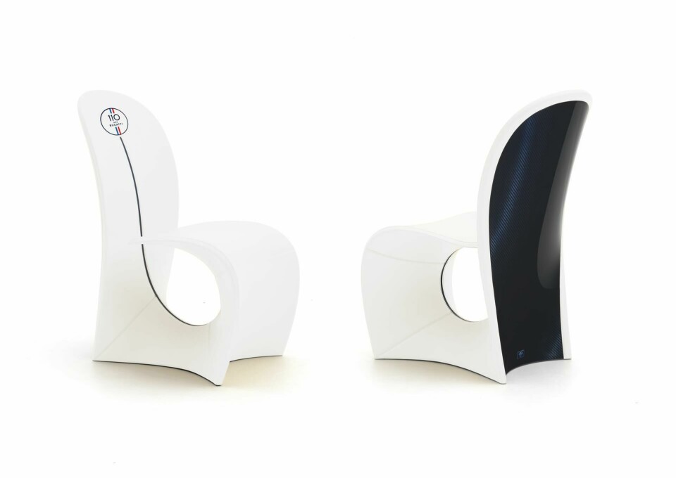 Bugatti Cobra chair at Milan Bugatti Cobra chair - white & navy.jpg