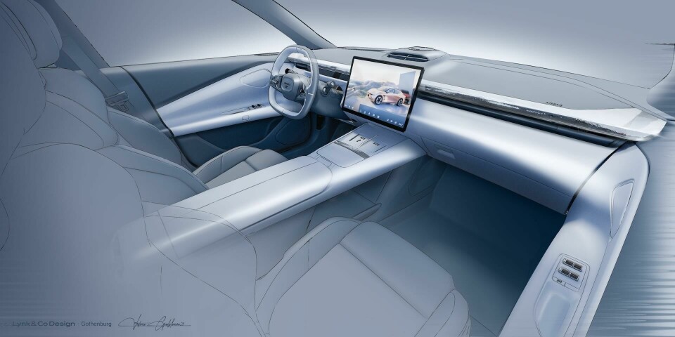 Prominent screen stands out, on purpose Interior press sketch_ LynkcoDesign_Victoria Gadzhieva_02
