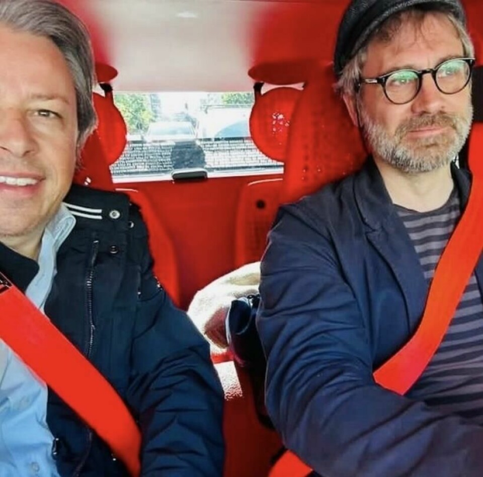 Citroen design director Pierre Leclercq (left) with CDN’s James McLachlan in Milanese traffic MicrosoftTeams-image (13)