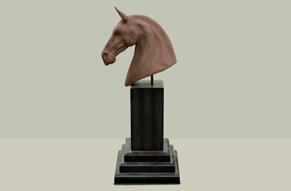 Clay sculpture of a Horse Head Horse head copy