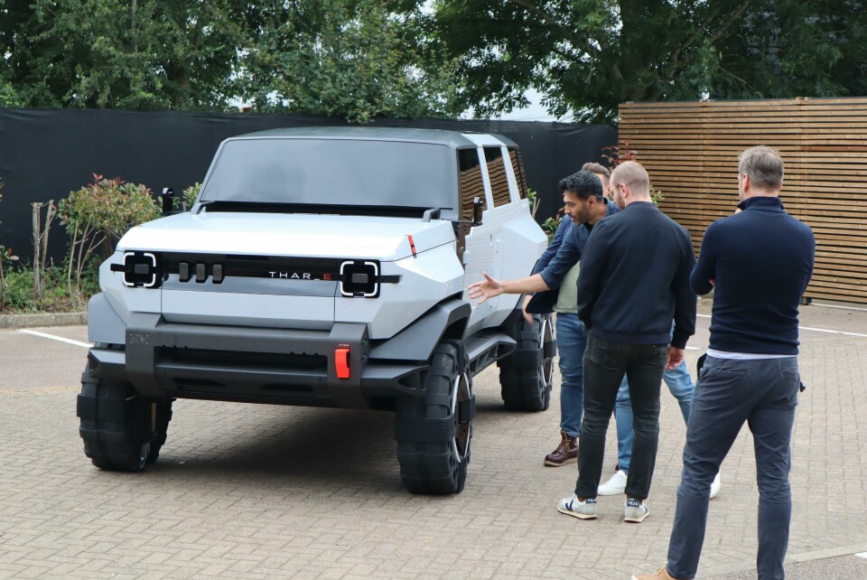 The Mahindra Thar.e prototype in the M.A.D.E paddock, 1 July 2023 Mahindra THARe prototype with CDN_0804