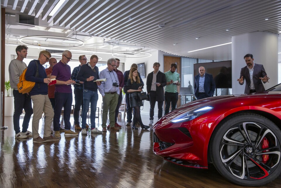 Advanced design director Carl Gotham talks through the MG Cyberster MG Cyberster & Carl G chat in LDN studio