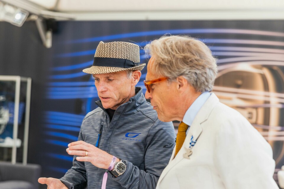Kevin Czinger (in the hat) on the Czinger stand at Goodwood Festival of Speed Kevin Czinger (in the hat) on the Czinger stand at Goodwood Festival of Speed