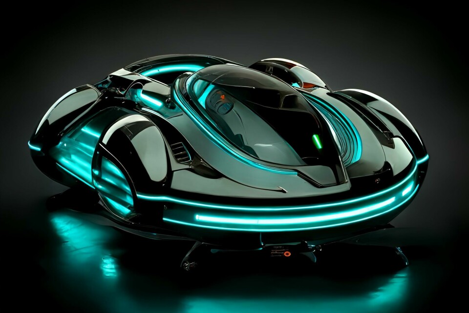 Artificial intelligence and the car designer of the future renderingkarl.smith_small_oval_hovercraft_in_the_style_of_a_lightcycle_f_17000ab5-2581-43b9-8a4f-56abf1165caf-gigapixel