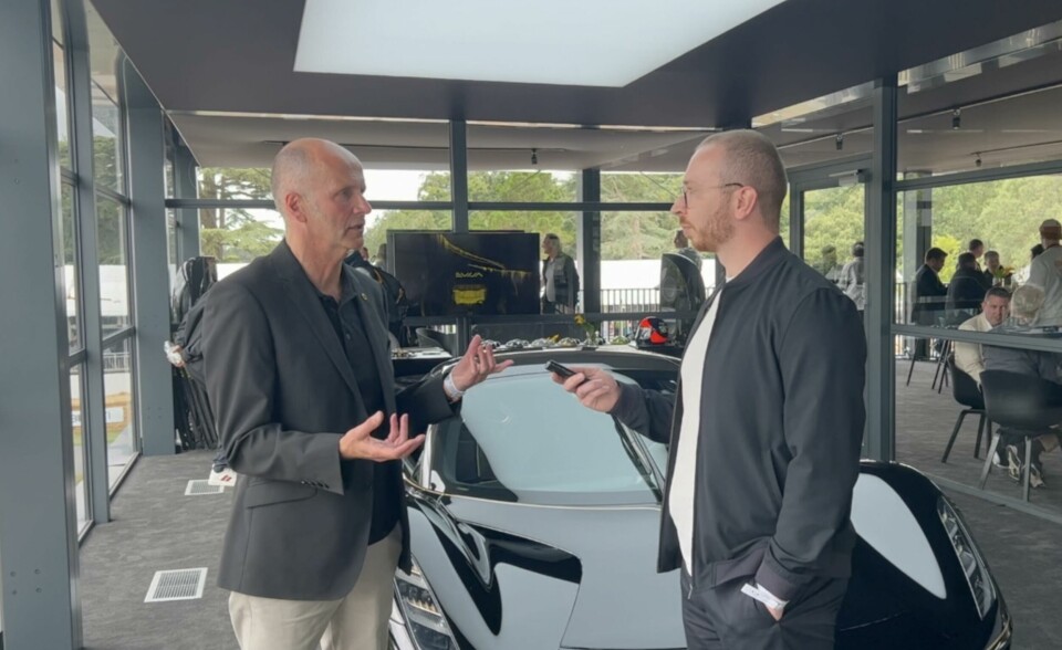 Russell Carr (left) in front of the Evija hyper car (its future customer just out of shot…) Russell Carr Lotus Goodwood and Freddie