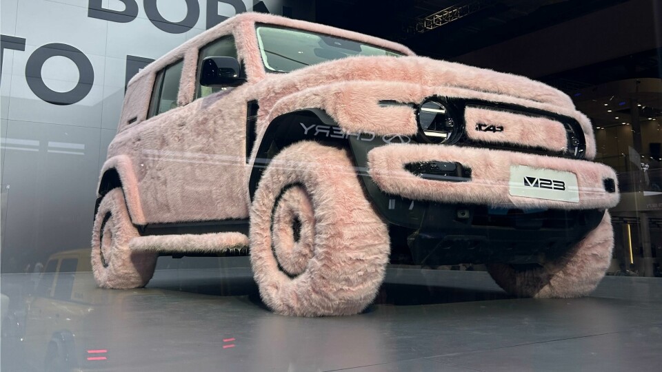 Taking the temperature in Shanghai Chery iCar fluffy pink