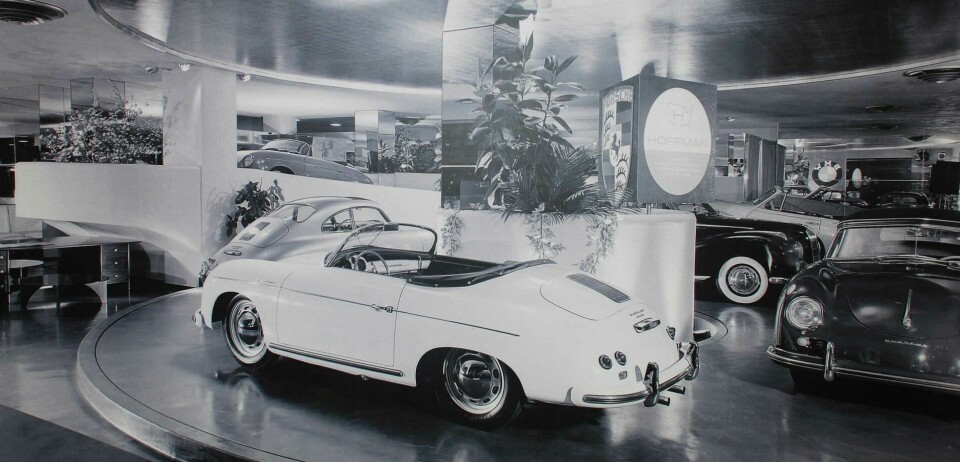 Max Hoffman’s showroom in New York Hoffman Porsche Petersen Museum -2