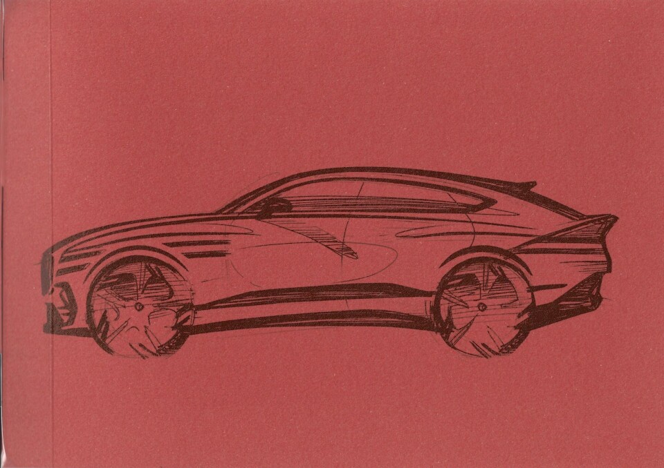 A sketch of the Genesis GV80 Coupe concept given to CDN Genesis GV80 Coupe concept sketch from Munich 2 (2)