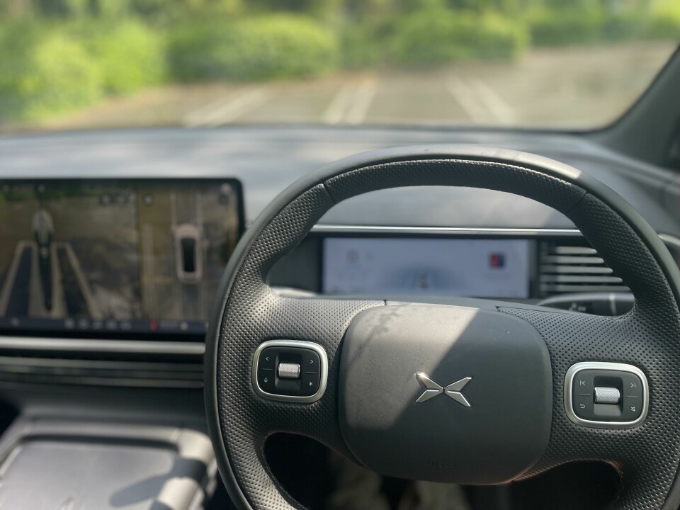 Perforated ‘squircle’ wheel is pleasant in hand; instrument cluster well placed Xpeng G6_7001