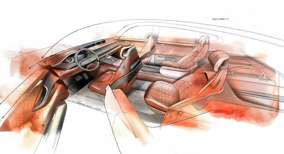 Genesis GV80 interior sketch Genesis GV80 interior sketch