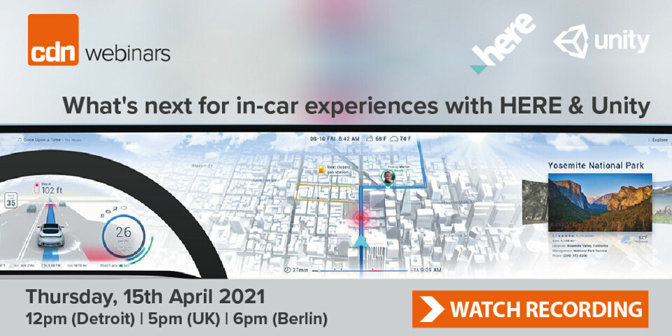 Watch recording: What’s next for the in-car navigation experience with HERE and Unity UnityHereWebinar_April2021_EmailPost