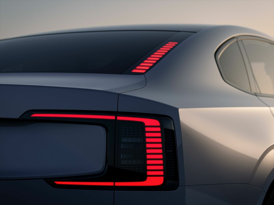 Light signature is updated but still distinctly Volvo Volvo ES90 - ext R3Q light (detail)