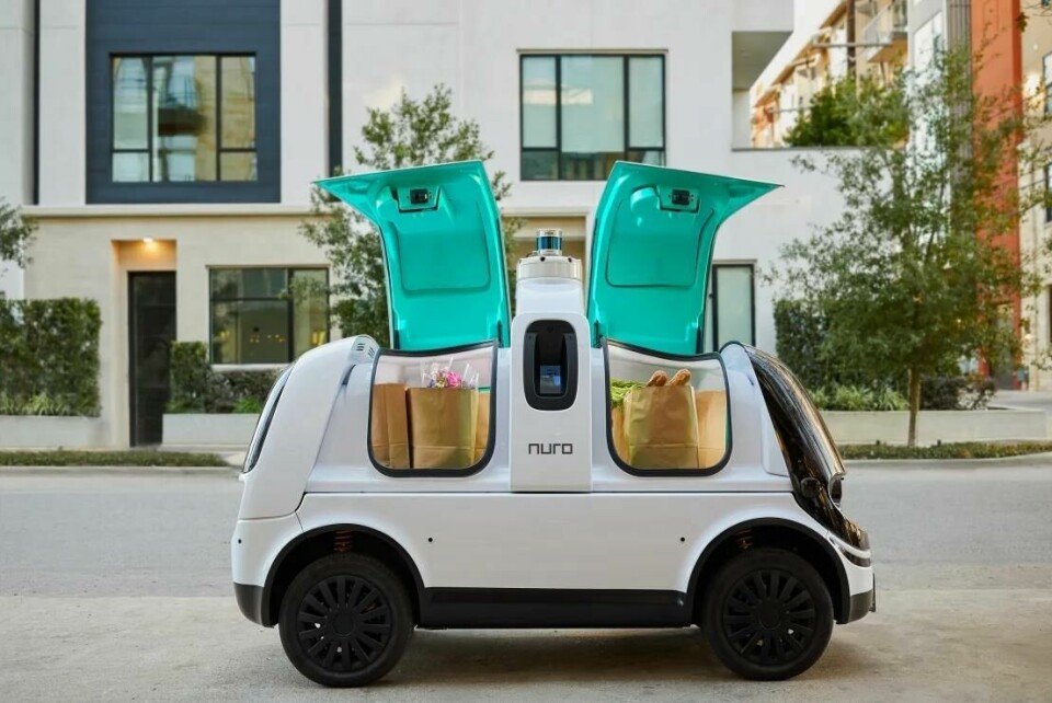 Nuro doors up with groceries Nuro doors up with groceries