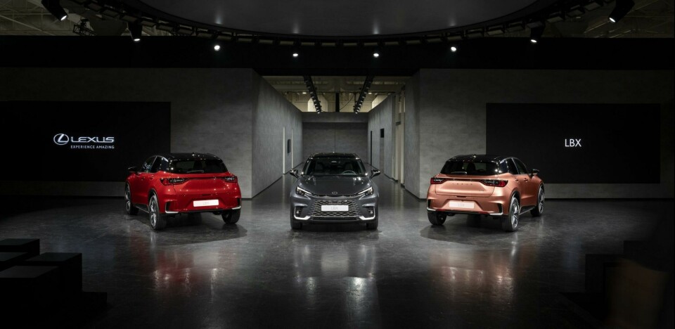 A trio of LBX models at the launch in Milan LEXUS LBX trio @ MILAN launch 2023