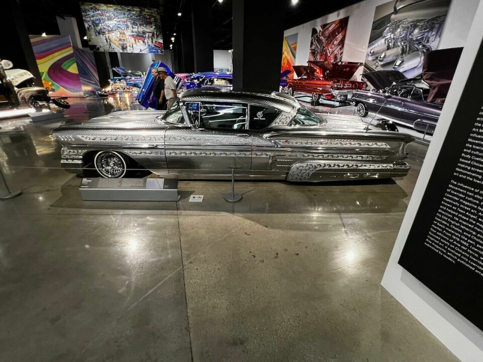 Lowriders cruise into the Petersen Impalas at the Petersen12