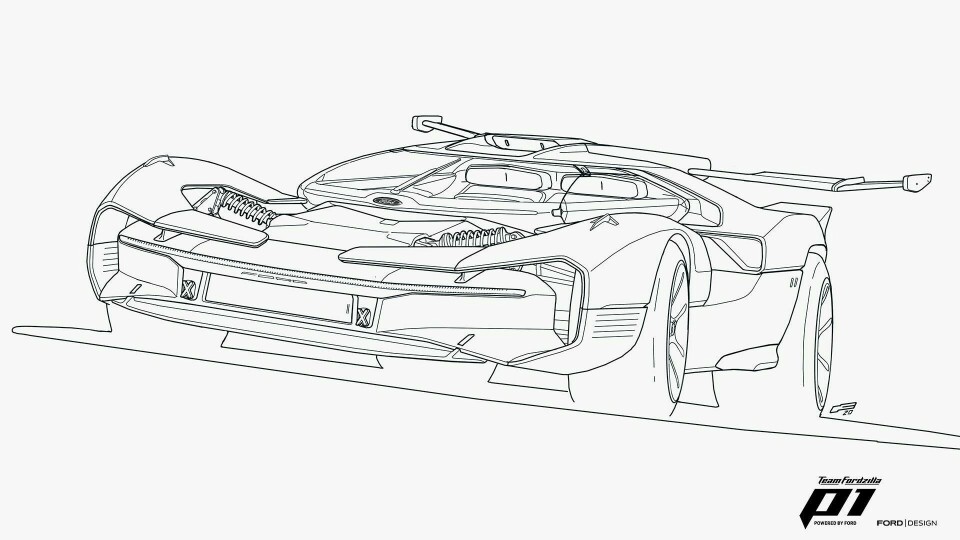 Line drawing for the Fordzilla project Ford TFZP1 LineDrawing 03
