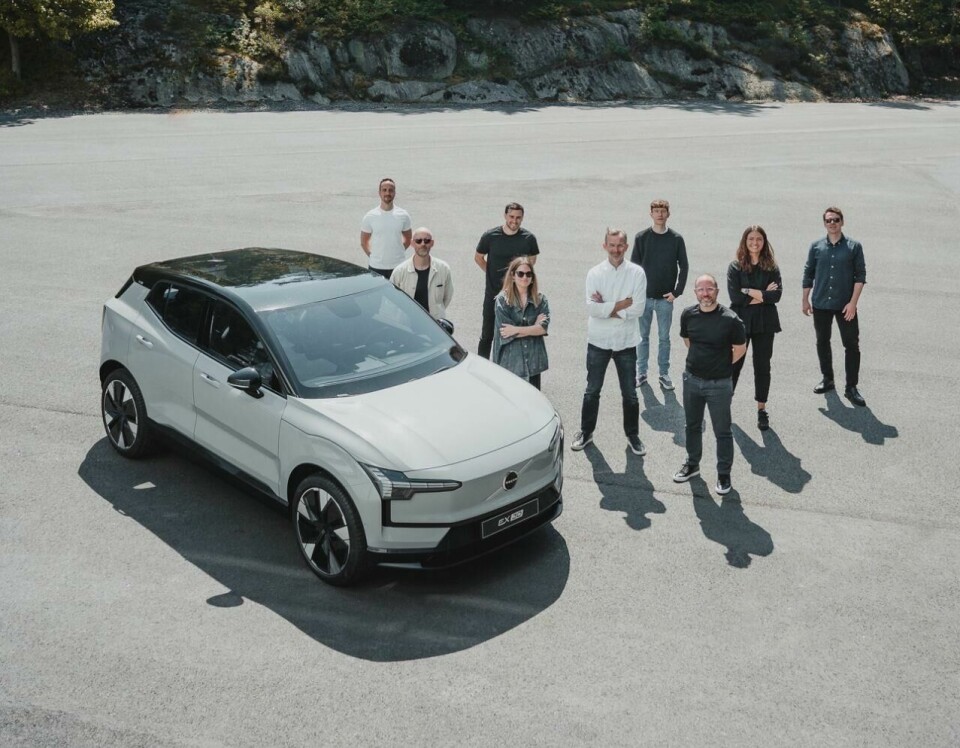 Some of the wider Volvo EX30 exterior design team; Sterner (centre) in the white shirt Volvo EX30 exterior design team