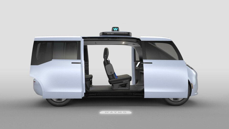 Sliding doors and a flat floor will allow for easy entry and egress in the Zeekr Waymo EV Waymo Zeekr doors open