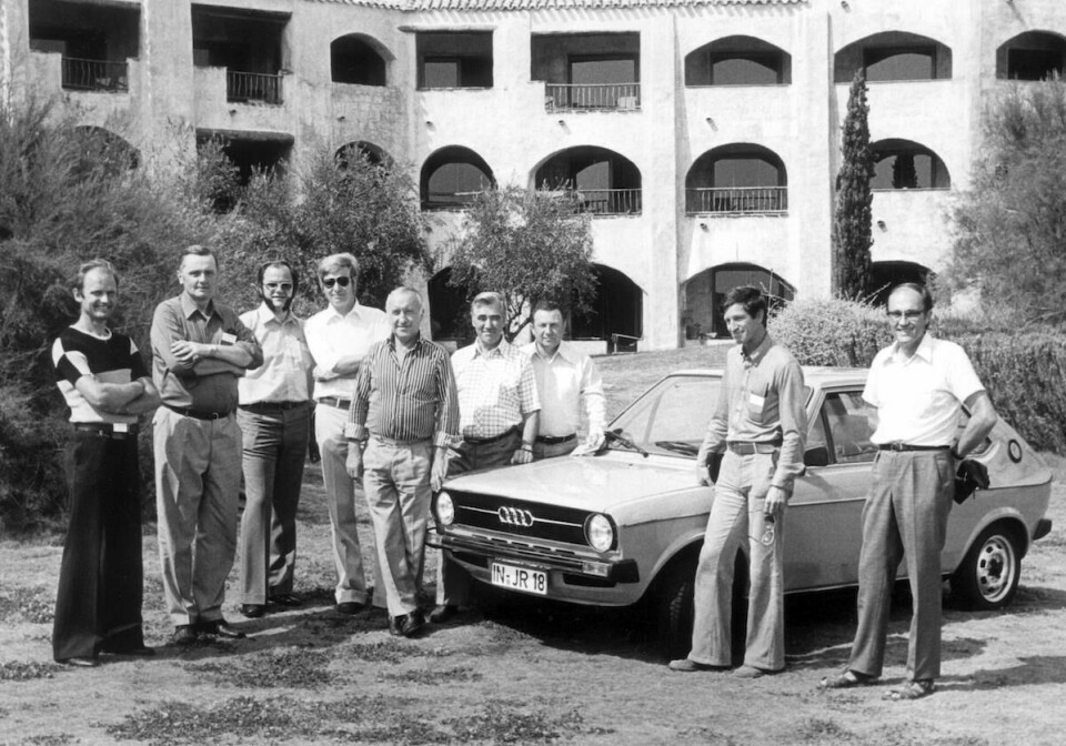 The Audi 50 team in 1975 including a young Dr Ferdinand Piech (first left) and Warkuss (4th left, shades) The Audi 50 team in 1975 including a young Dr Ferdinand Piech (first left) and Warkuss (4th left, shades)