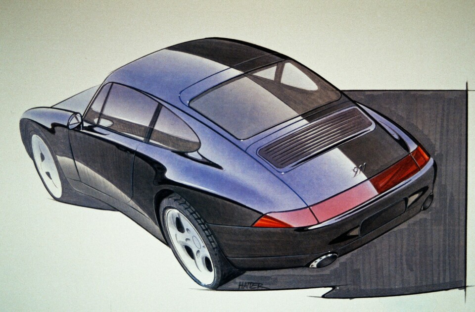 Hatter’s sketch of a 993 Porsche young Tony Hatter 64163