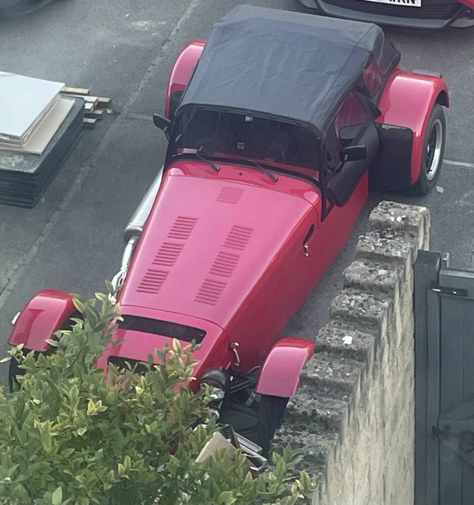 Iconic proportions viewed from above Caterham Seven 620S aerial