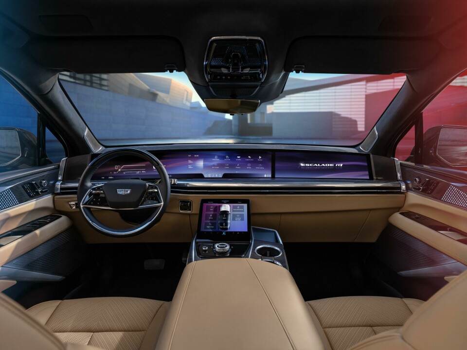 The enormous touchscreen of the 2025 Cadillac Escalade IQ Sport 2025-cadillac-escalade-iq-sport-013