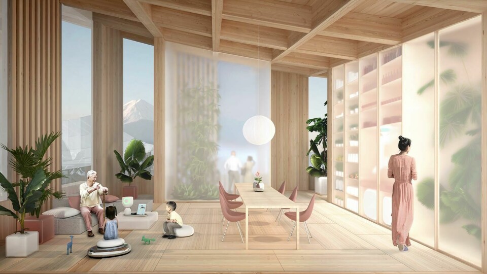 High tech and sustainable construction come together in Woven City dwellers’ living and work environments. CES 2020 Toyota Woven-City-08