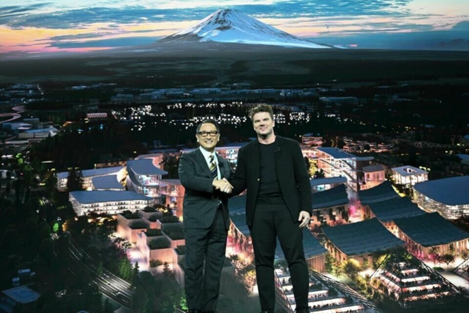 Akio Toyoda and Bjarke Ingels at the conclusion of Monday’s press conference. CES 2020 Toyota Toyoda-Ingels