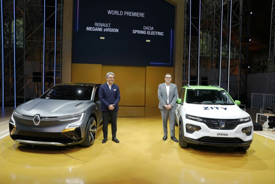 The Megane eVision and Dacia Spring with Luca de Meo and Denis Le Vot Megane Spring electric