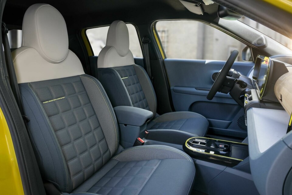 “Panda, made with love in Fiat” 2024 Fiat Grande Panda - int front seats & dash (side)