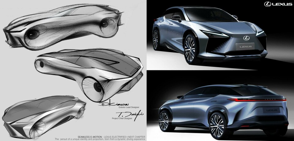 Lexus RZ Sketches detailing the design development 2023_Lexus_RZ_DesignSketch_22-scaled