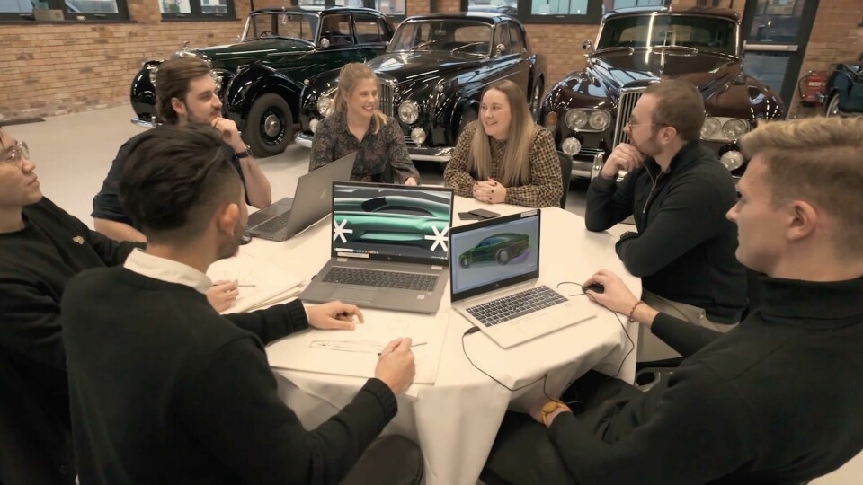 Designers (and journalist) of the round table. Live sketches were impressive Bentley studio 2023-12-05 at 16.04.12