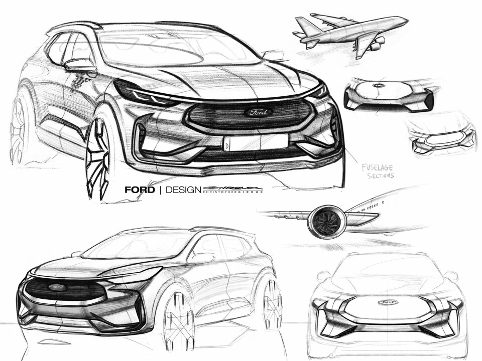 Sketches of the new Kuga by Christopher Giroux 20210506_CX482MCA_press_STLineSketchesBW