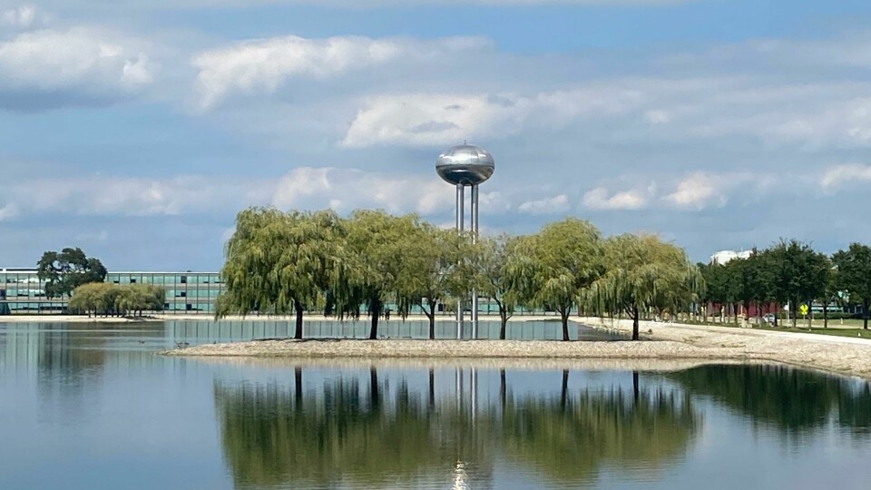 The water tower at General Motors Technical Campus in Warren The water tower at General Motors Technical Campus in Warren