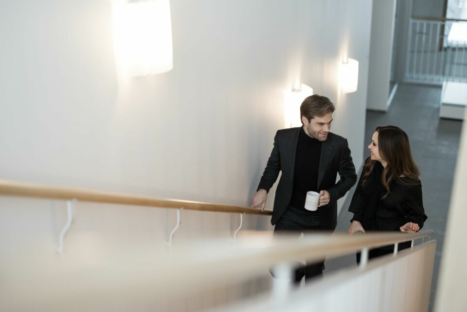 The staircase is one of many original features Polestar studio Gothenburg Laura MaxStairway