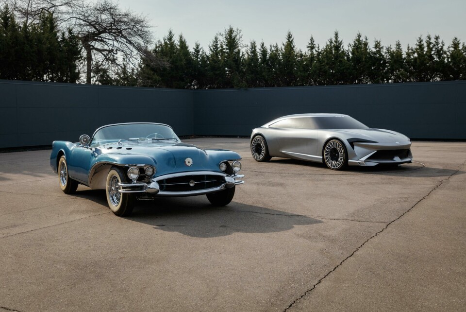 1954 Buick Wildcat with 2022 Buick Wildcat EV Concept model 5. 1954 Buick Wildcat with 2022 Buick Wildcat EV Concept model on GM Design Ponderosa