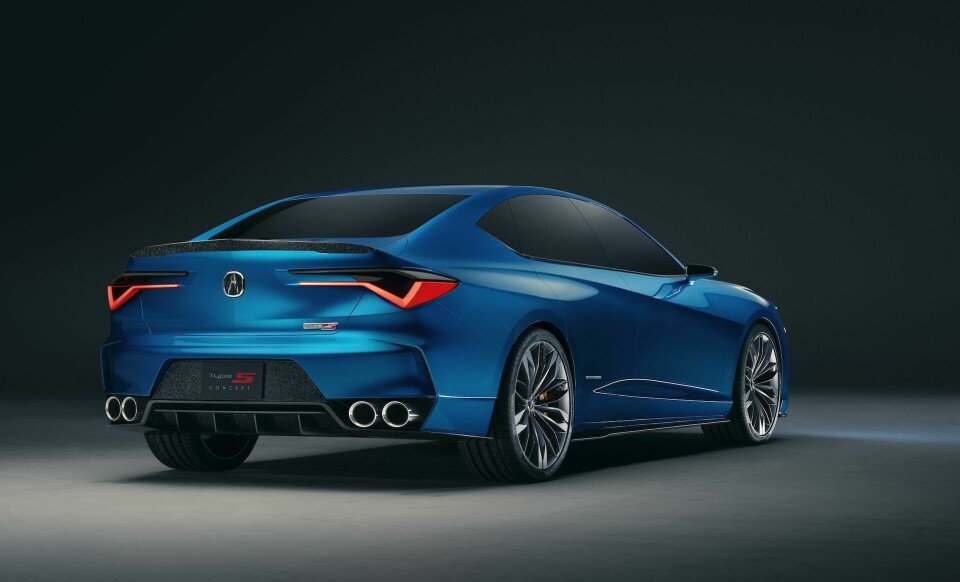 Pebble 2019: first sight of the Acura Type S concept “Chicane” taillights complement those at the front for a distinctive DRG