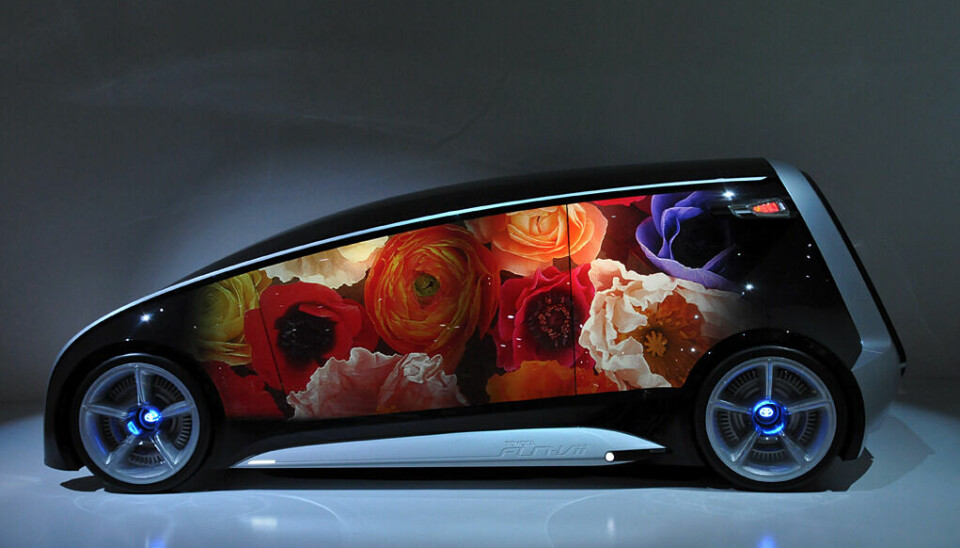 The Toyota Fun Vii concept- the exterior as a screen. Envisioned as an OLED screen, it may find its ultimately expression in a high-tech wrap