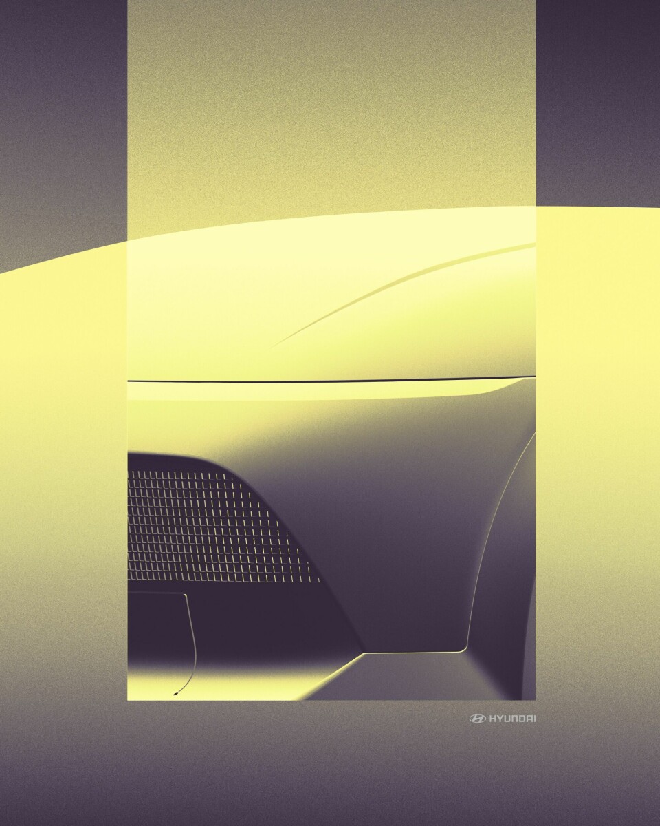A teaser of the Hyundai's new front bonnet