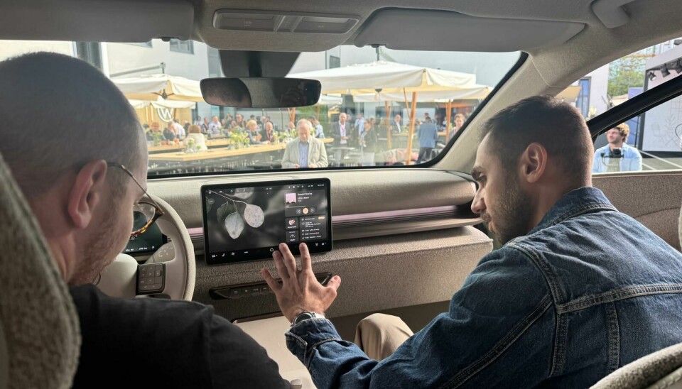 Vagarsh Saakyan, head of the interior design studio, Volkswagen Cars (right) in the ID. Cross