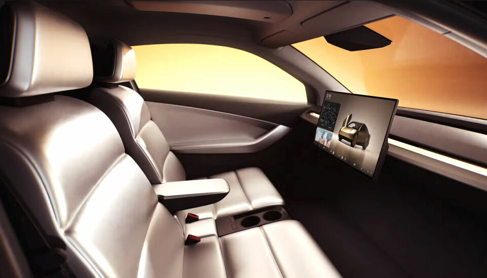 Tesla Cybercab interior - bench seats for easy ingress and egress